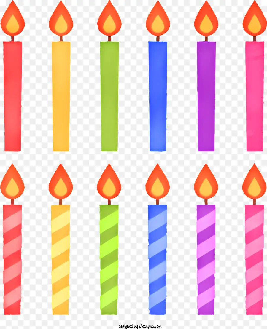 Velas De Cumpleaños，Velas Coloridas PNG