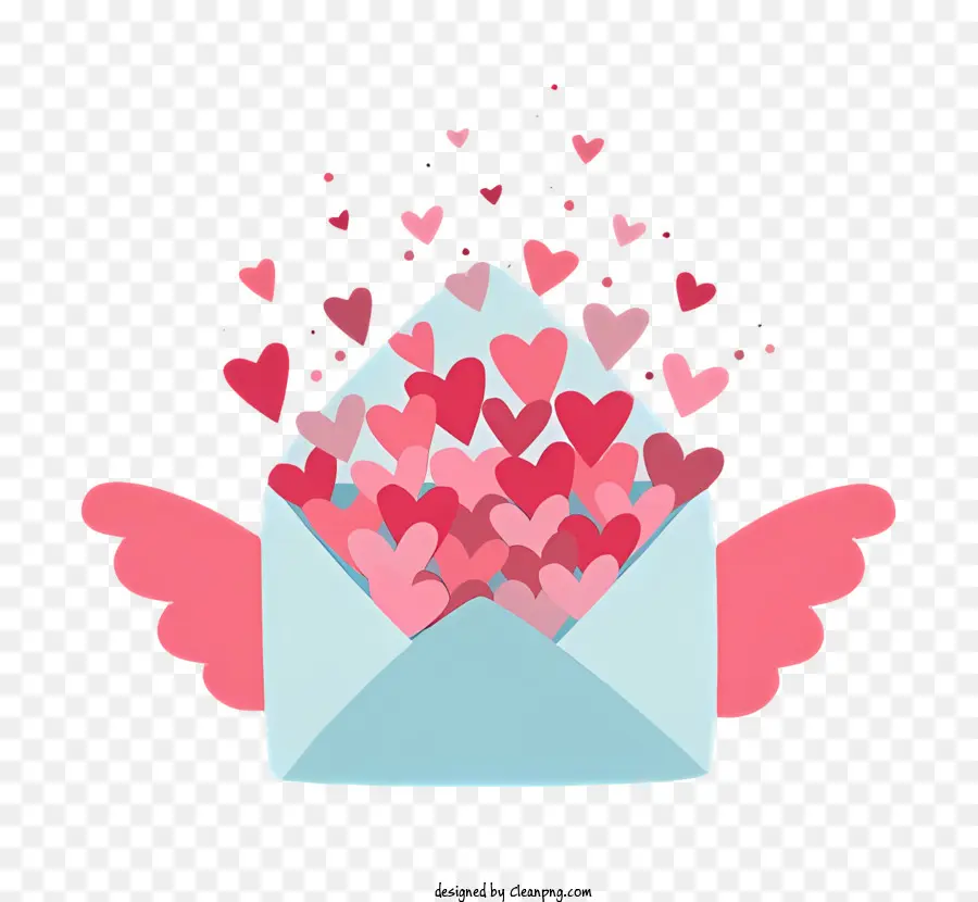 Correo，Sobre Con Corazones PNG