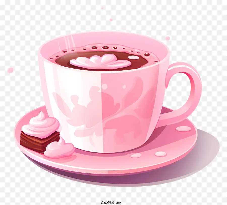 Taza De Café，Taza Rosa De Chocolate Caliente PNG