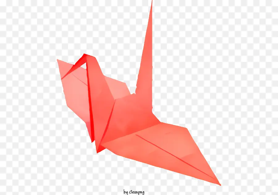 Pájaro De Origami Rojo，Papel único PNG