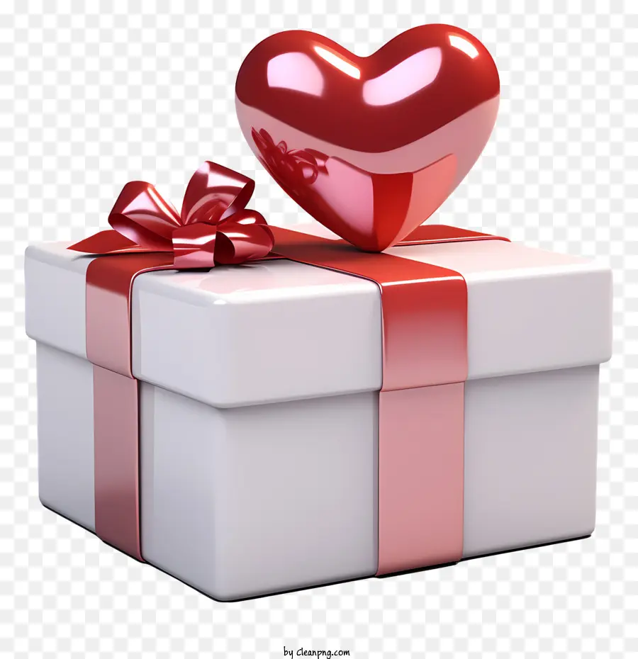 Caja De Regalo，Forma De Corazón Rojo PNG