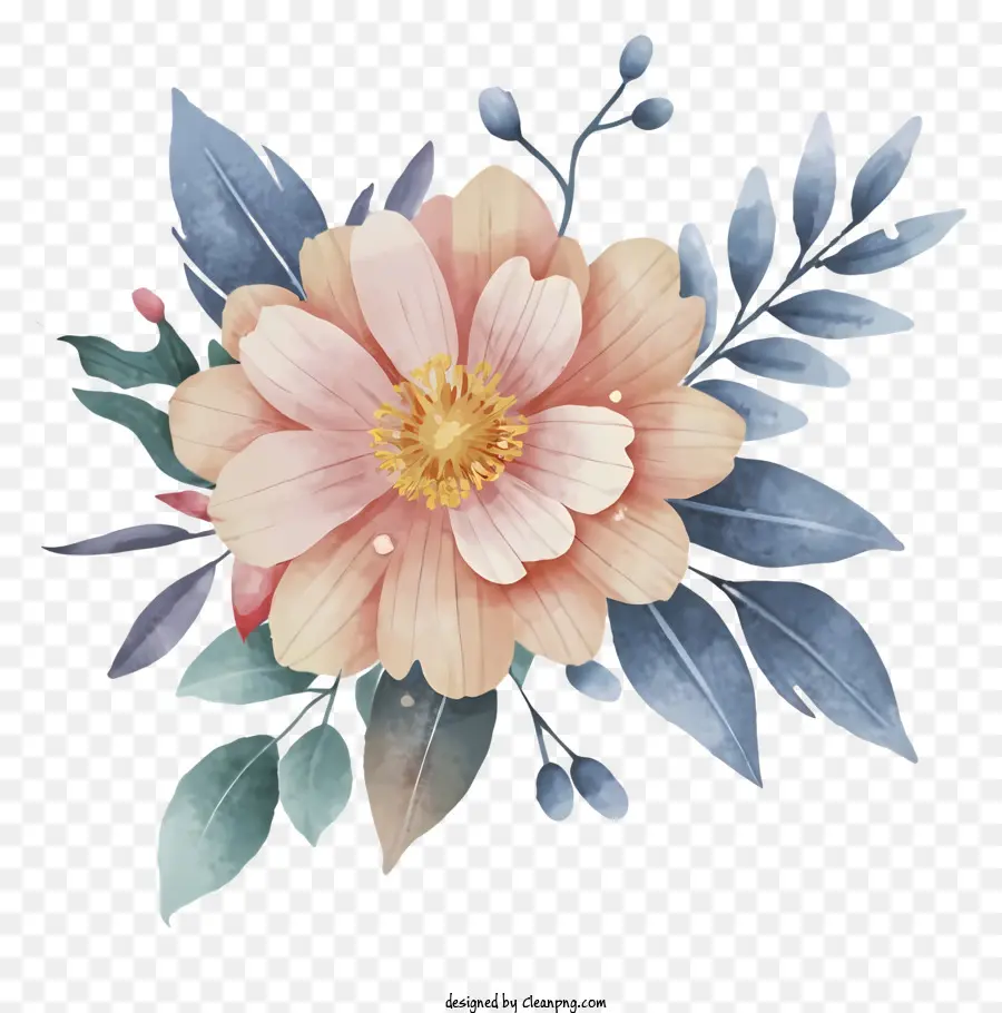 Dibujos Animados，Flor Azul PNG