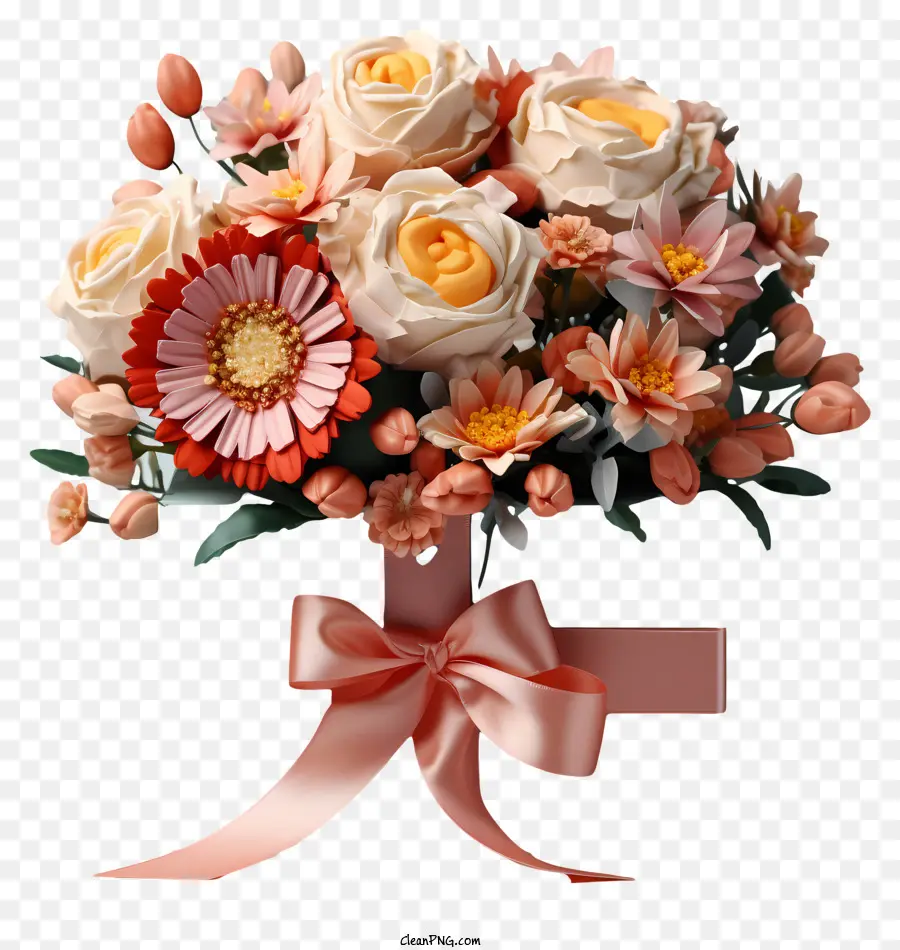 Caja De Regalo，Ramo De Flores PNG