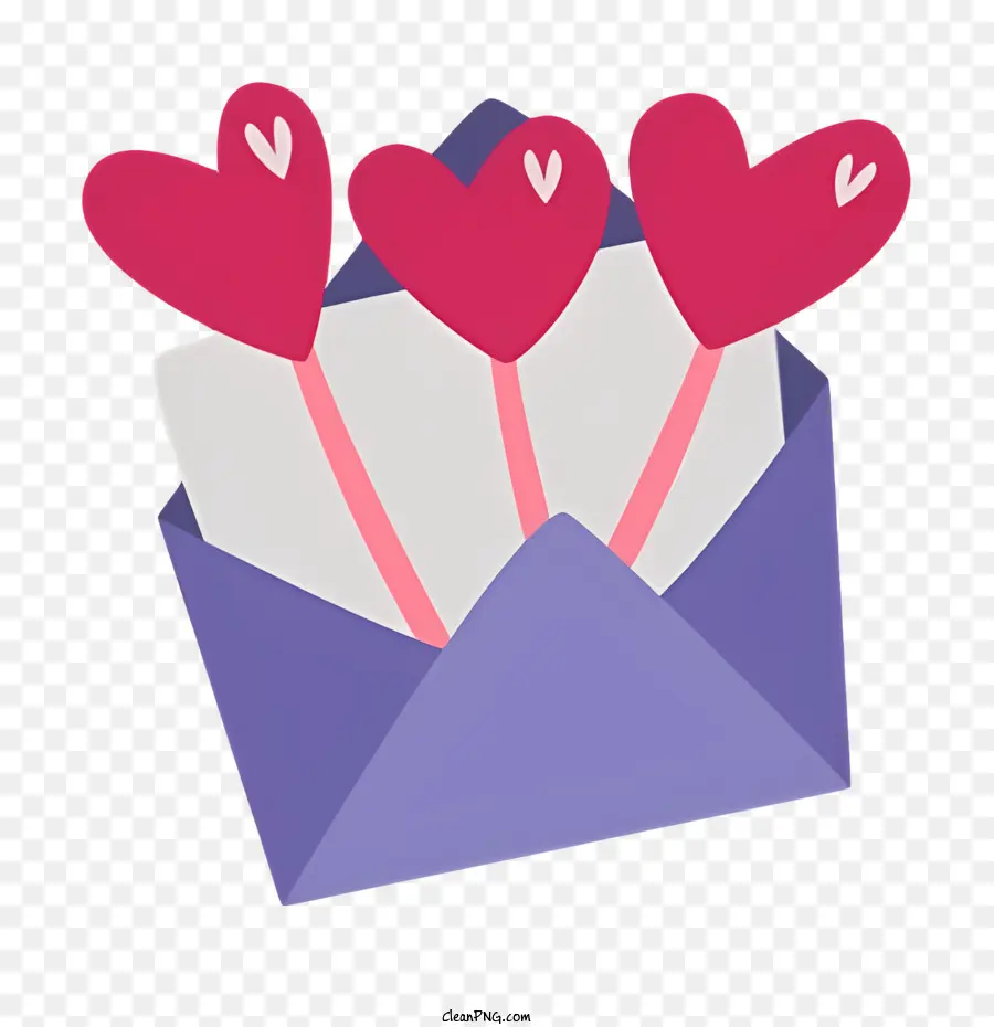 Correo，Sobre Con Corazones PNG