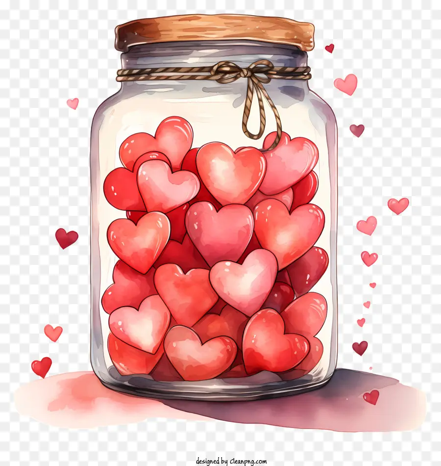 Tarro De Cristal，Corazones En Un Frasco PNG