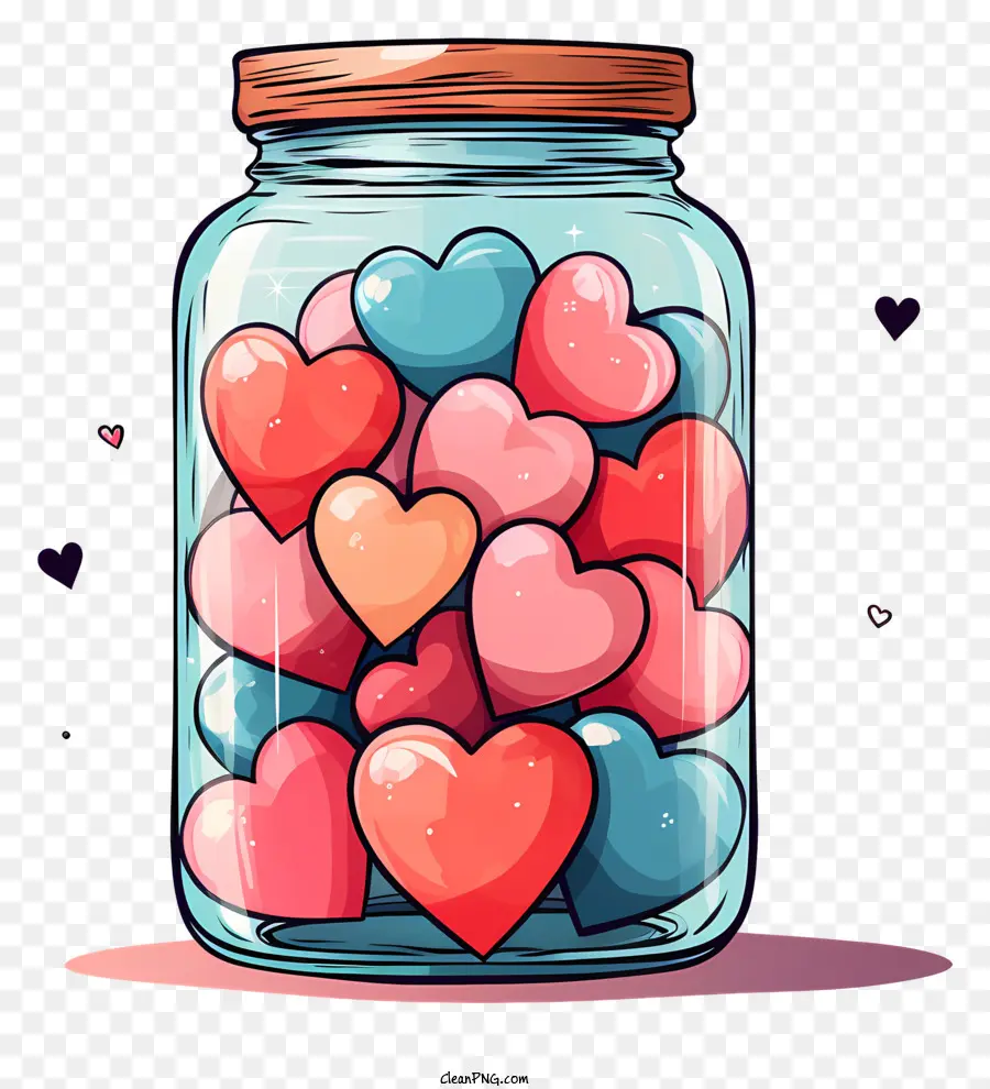 Tarro De Cristal，Corazones En Un Frasco PNG