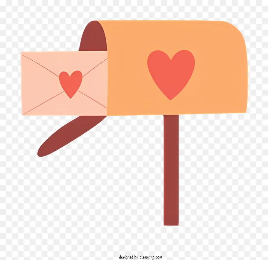 Correo，Buzón Con Carta De Amor PNG