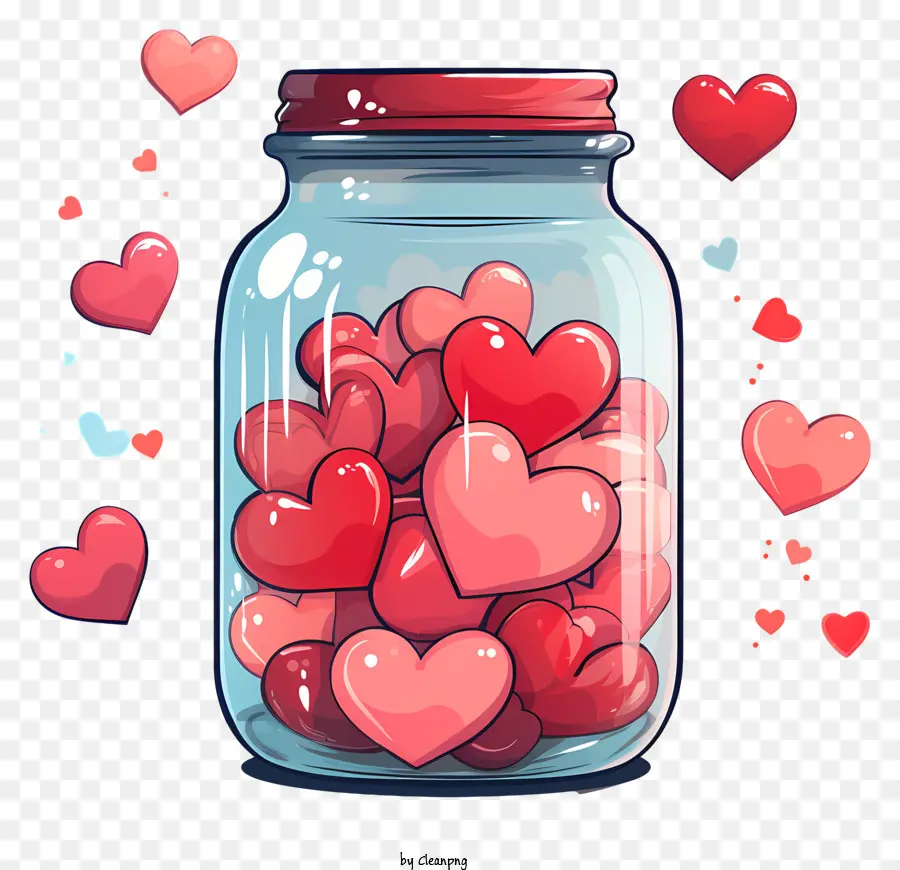 Jar Mason，Chocolates En Forma De Corazón PNG