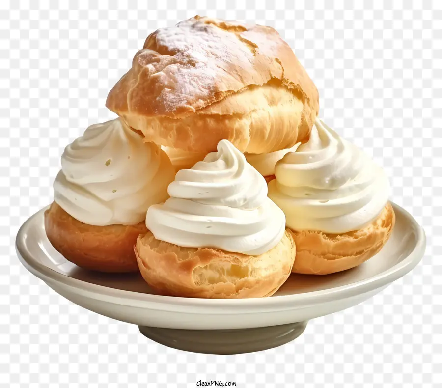 Puff De Crema Realista，Hojaldres De Crema PNG