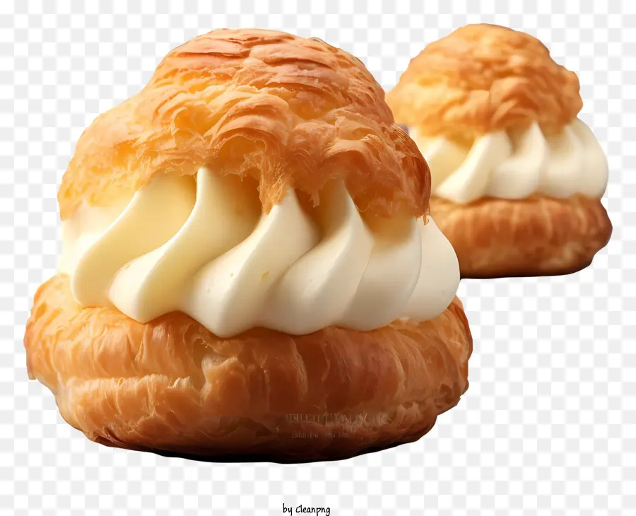 Puff De Crema 3d Realista，Artículos De Pastelería PNG