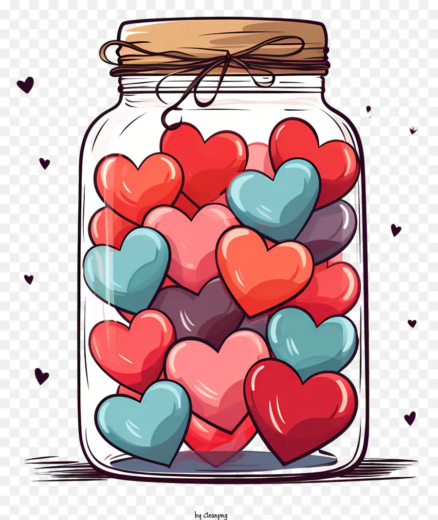 Tarro De Cristal，Corazones En Frasco PNG