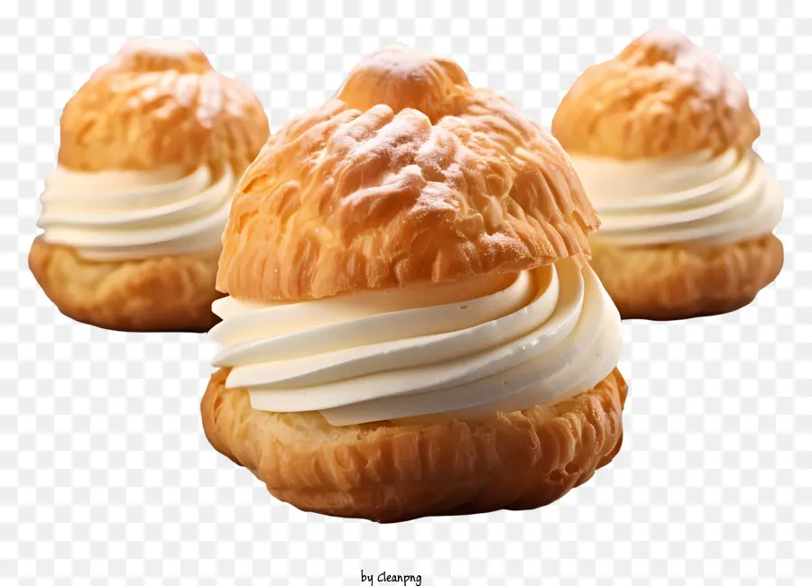 Hojaldre De Crema 3d Realista，Bocadillos De Crema PNG