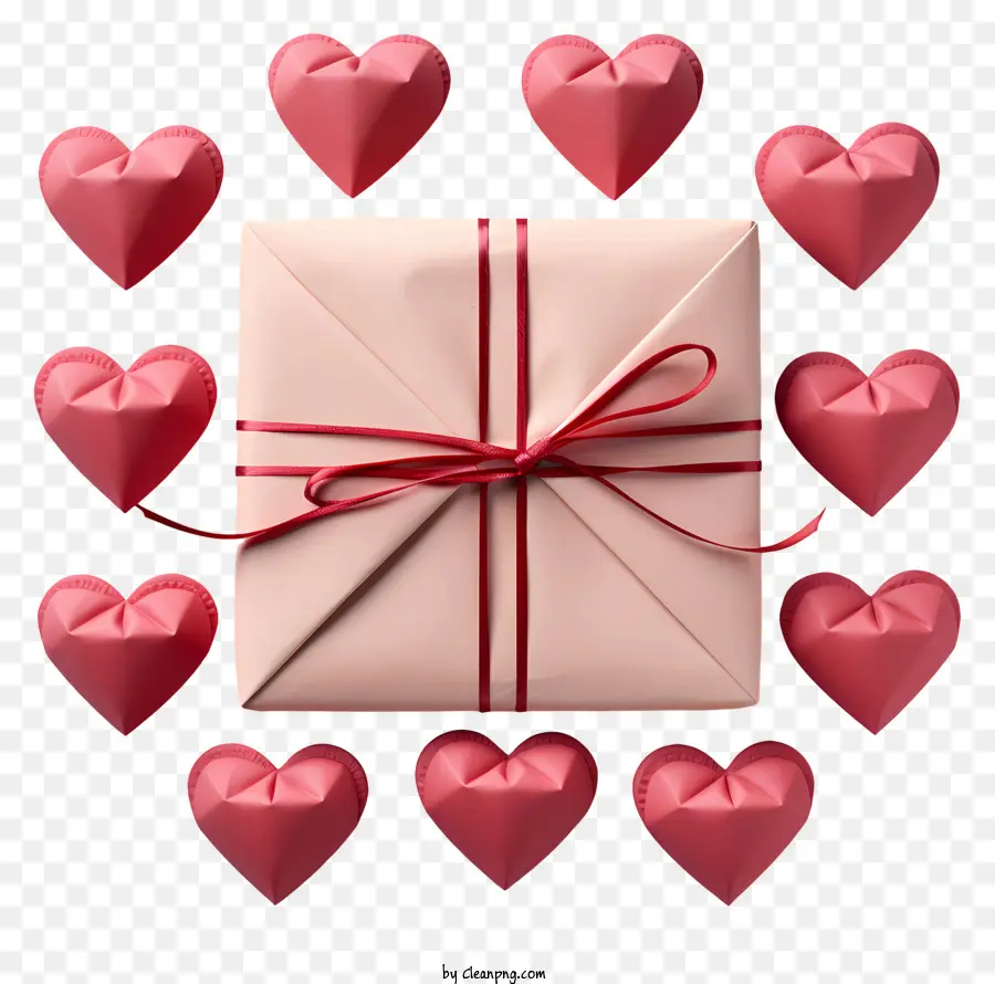 Sobre，Caja De Regalo Con Corazones PNG