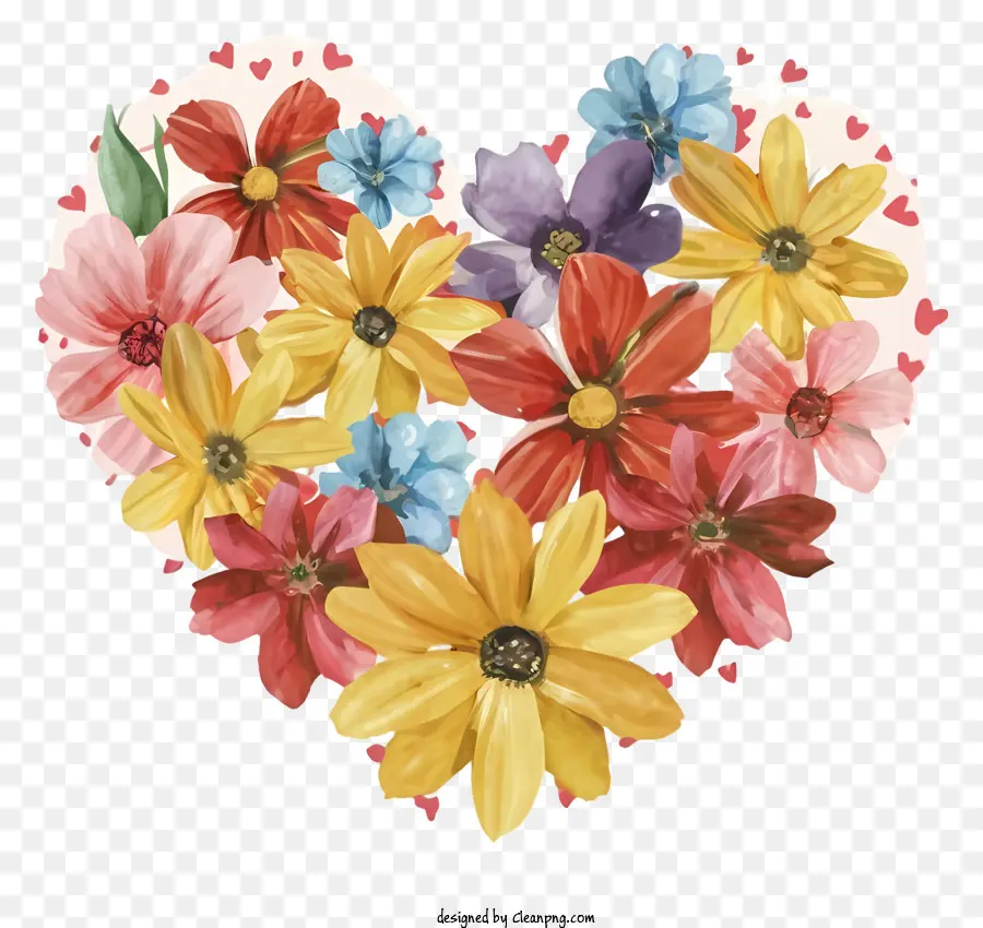 La Historieta，Heartshaped Flores PNG