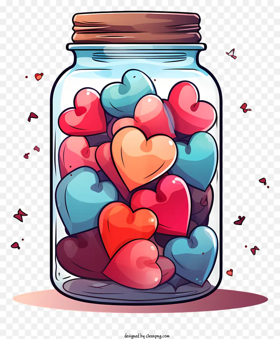 Jar Mason，Dulces En Forma De Corazón PNG