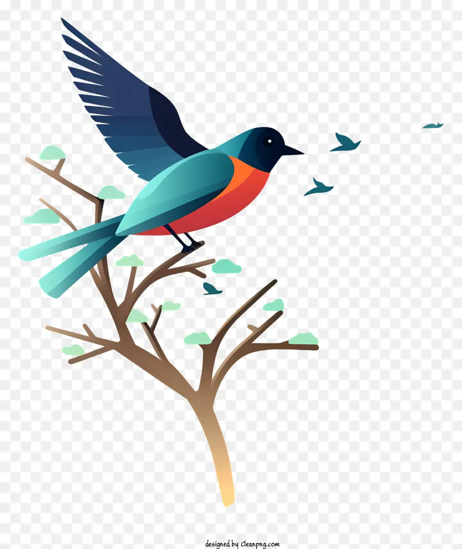 Ilustración De Vector Plano Minimalizado，Aves PNG