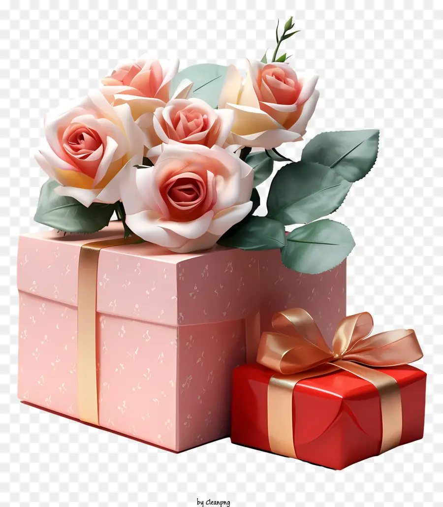 Caja De Regalo，Caja De Regalo En Forma De Corazón Rosa PNG