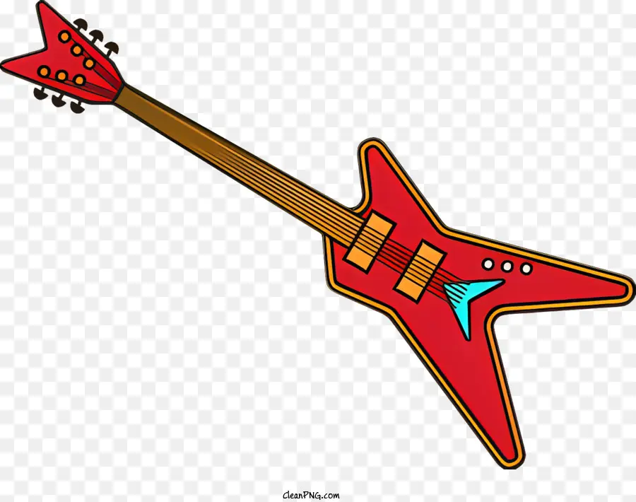 Guitarra Eléctrica Roja，Pickguard Azul PNG