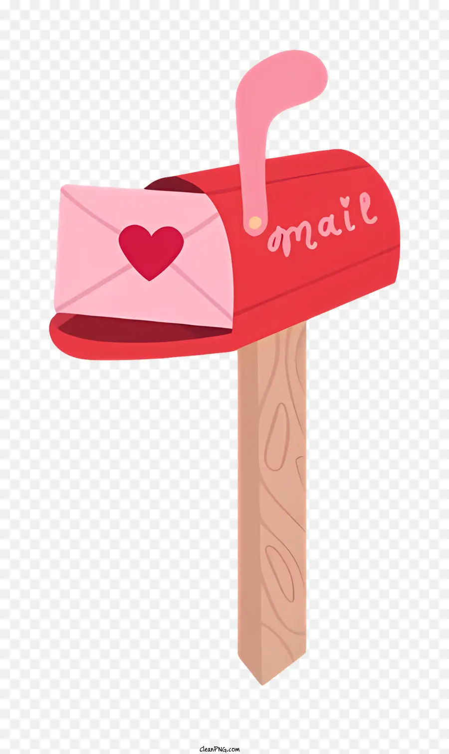 Correo，Buzón Con Carta De Amor PNG