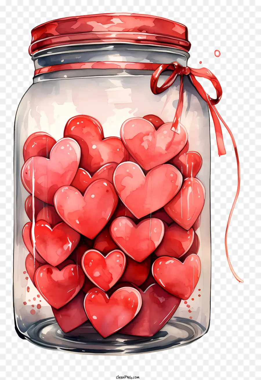 Jar Mason，Dulces En Forma De Corazón PNG