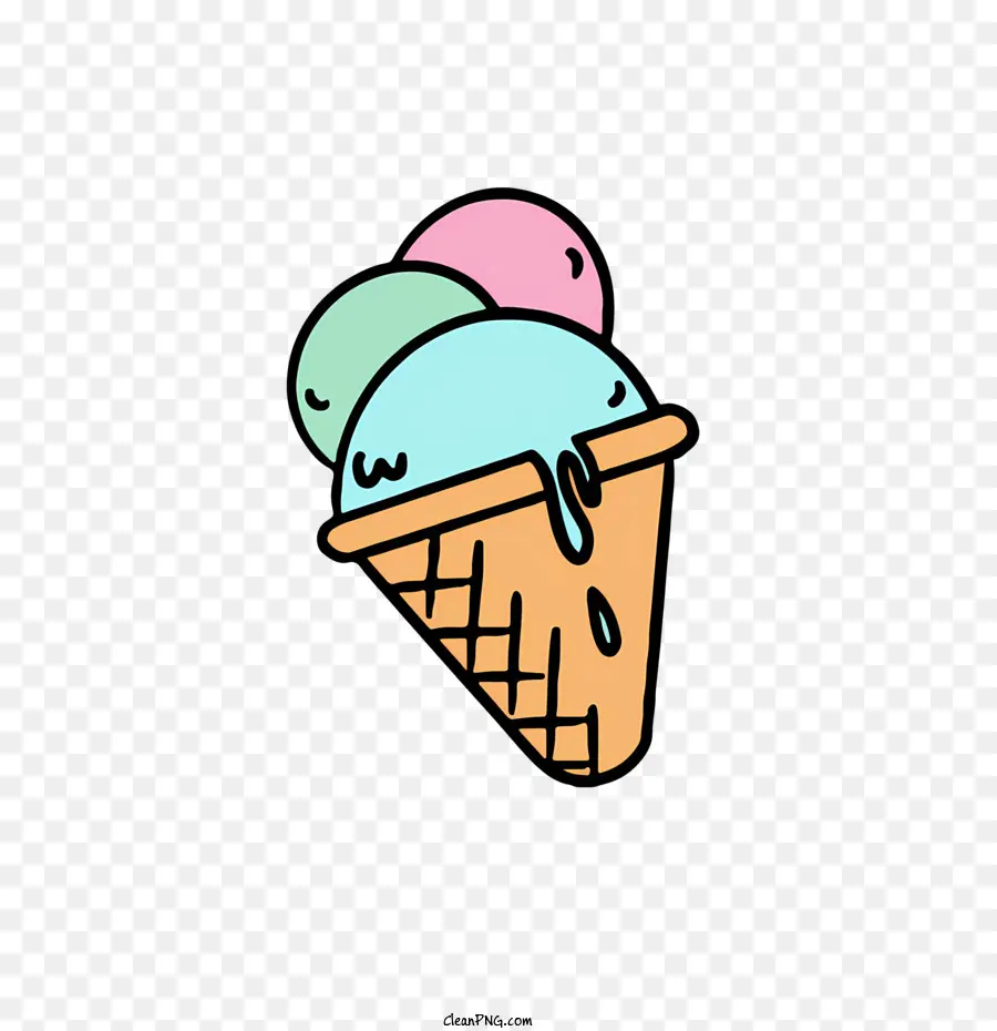 Cono De Helado De Dibujos Animados，Azul PNG