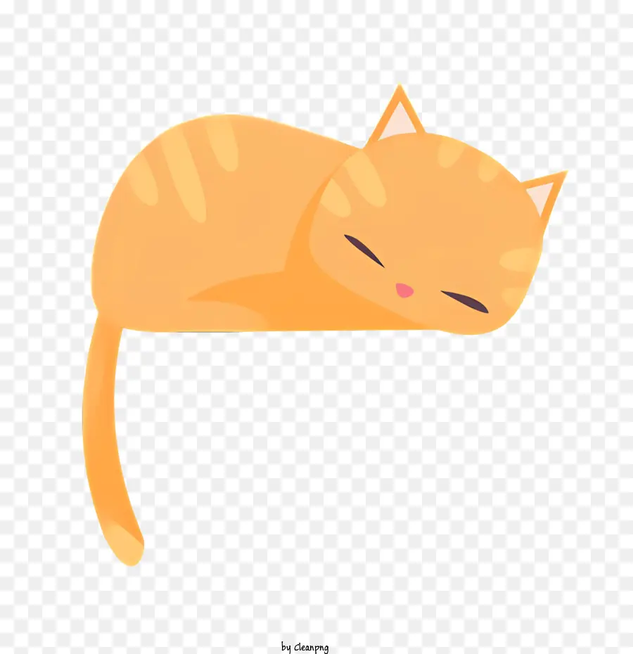 Gato De Color Naranja，Acostado En La Espalda PNG