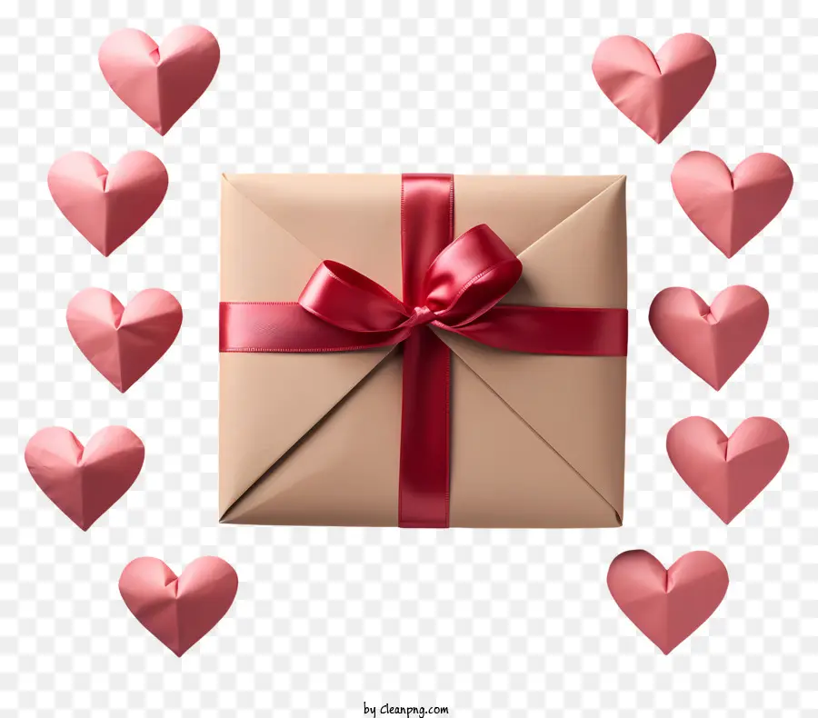 Sobre，Caja De Regalo Con Corazones PNG