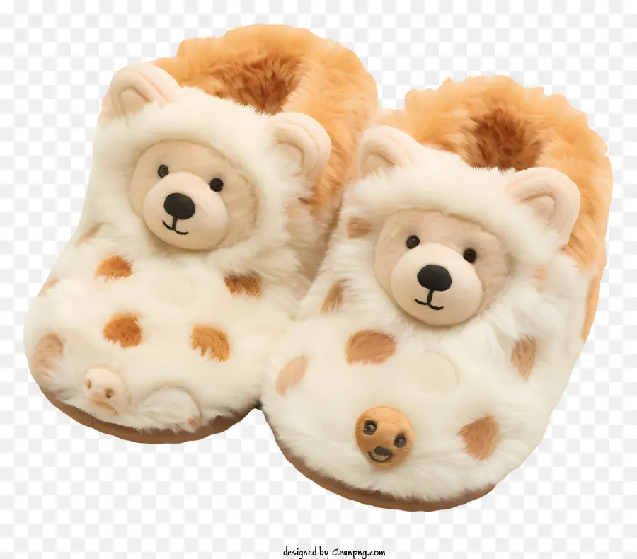 Zapatillas De Invierno，Pantuflas Con Cara De Oso PNG