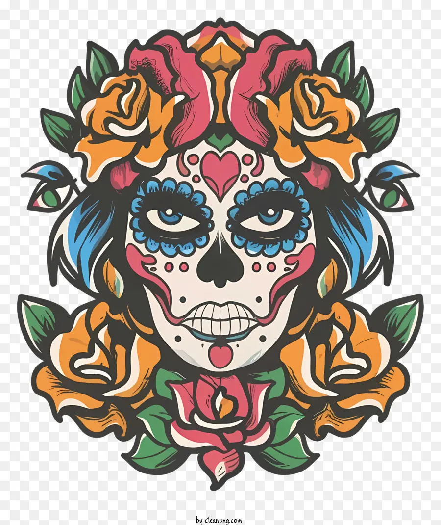 La Historieta，Diseño De Tatuaje De Calavera PNG