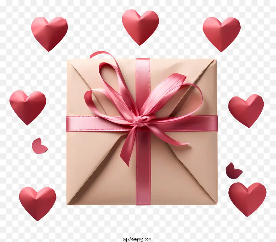 Sobre，Caja De Regalo Con Corazones PNG