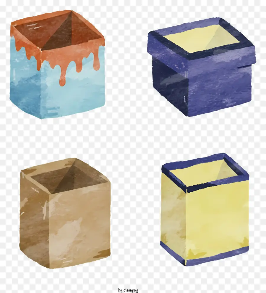 Dibujos Animados，Cajas Coloridas PNG