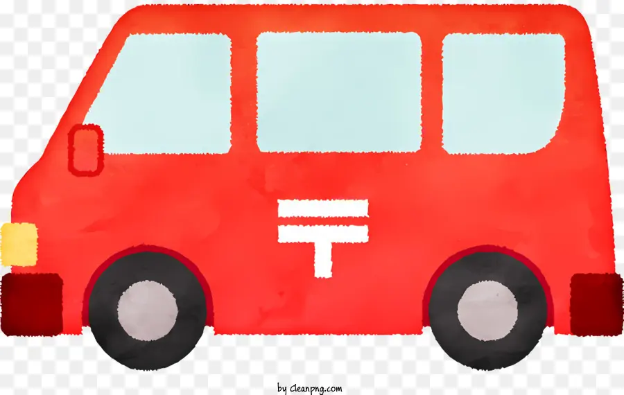 Autobús Rojo，Imagen De Acuarela PNG
