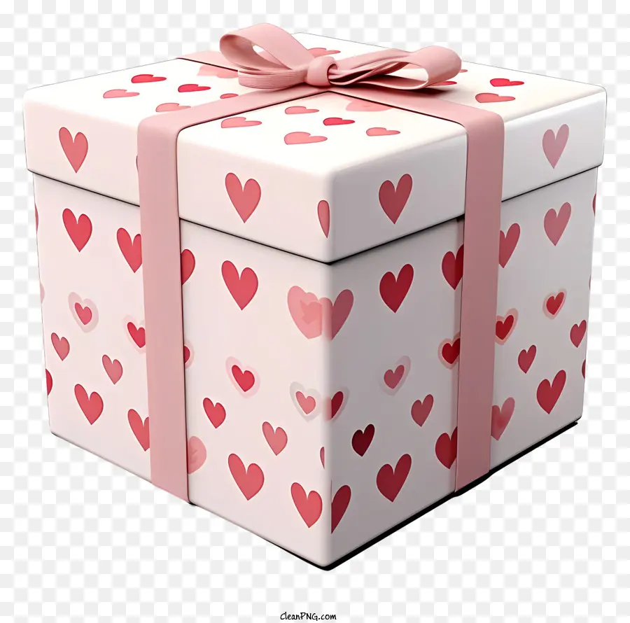 Caja De Regalo，Patrón De Corazón PNG