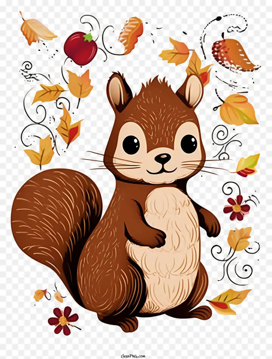 Doodle Squirrel Baby，Ardilla De Dibujos Animados PNG