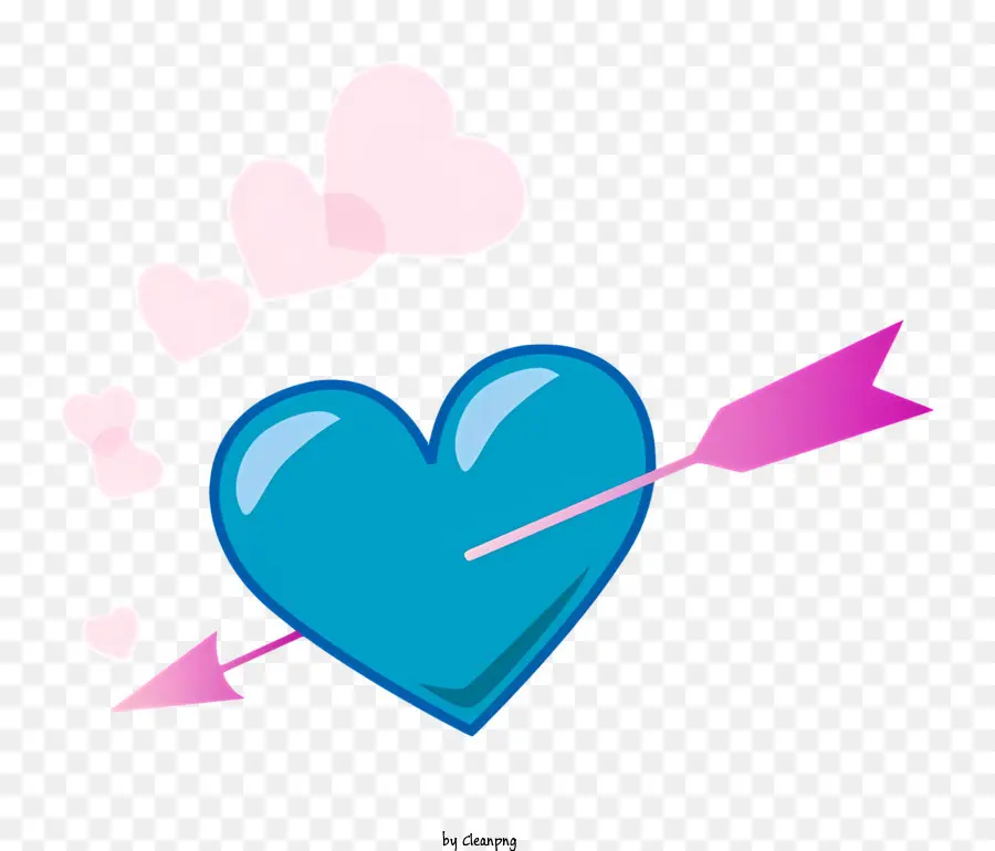 Corazón Azul，Flecha PNG