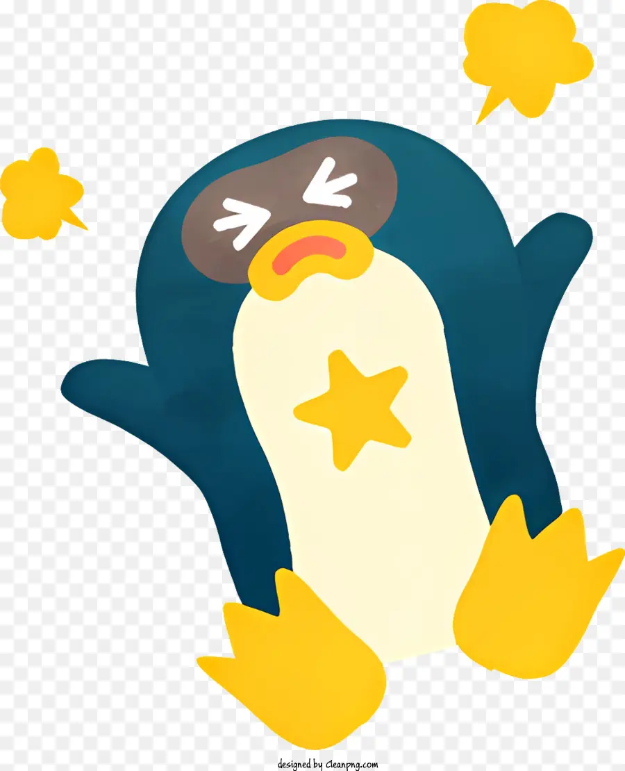 Dibujos Animados De Pingüinos，Sombrero Amarillo PNG
