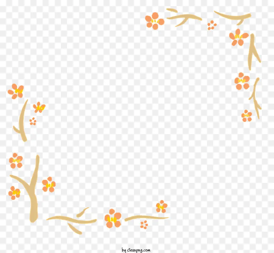 Diseño Floral，Black Background PNG