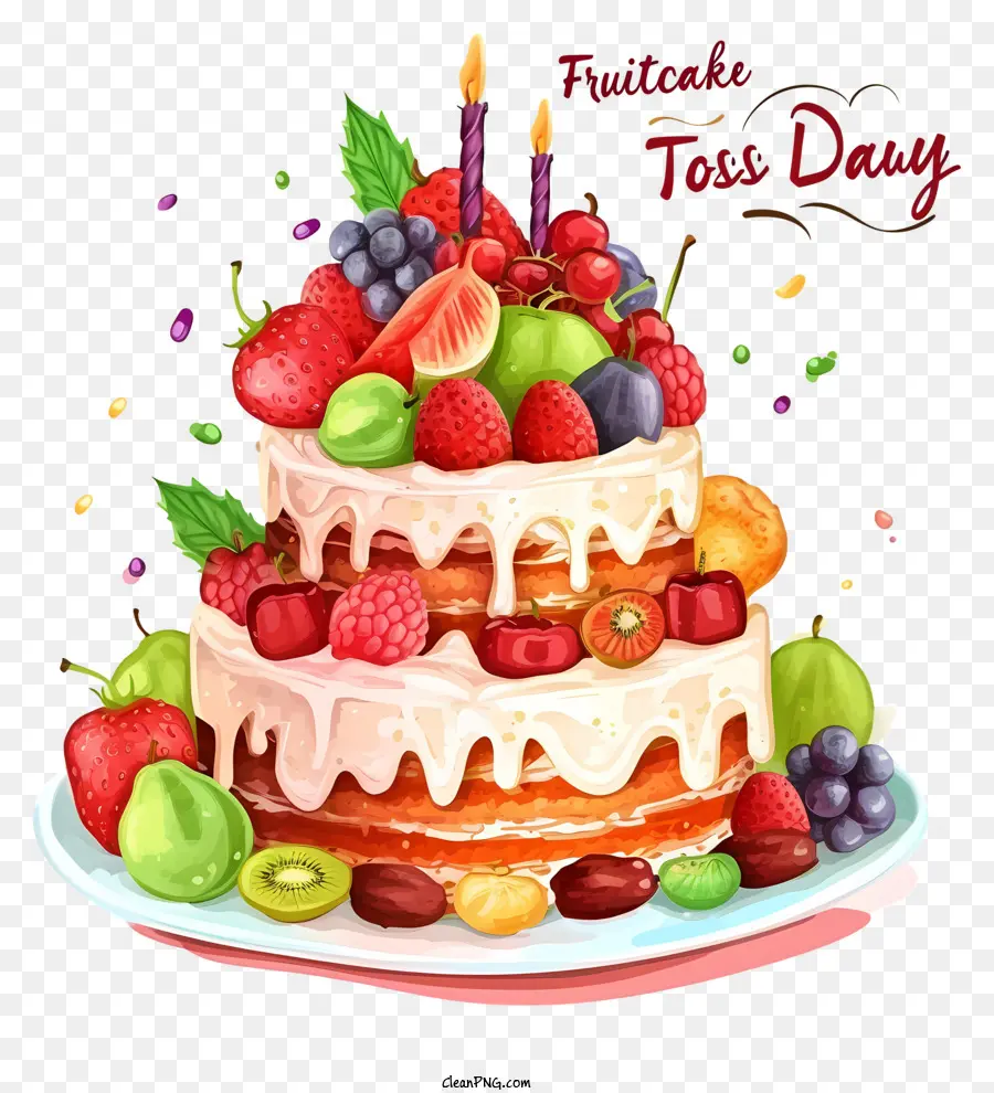 Pastel De Frutas De La Sacudida Día，Pastel De Cumpleaños PNG