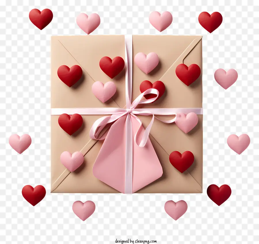 Sobre，Caja De Regalo Con Corazones PNG