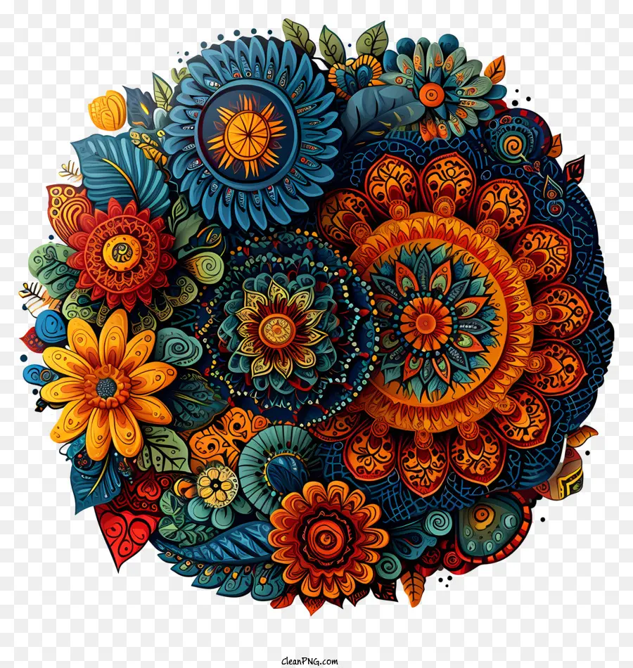 Mandala，Diseño Colorido PNG