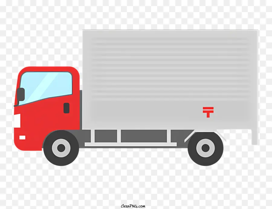 Camión Rojo，Remolque Blanco PNG