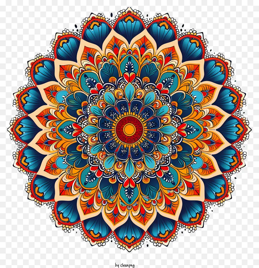 Mandala，Patrón De Flores Circulares PNG