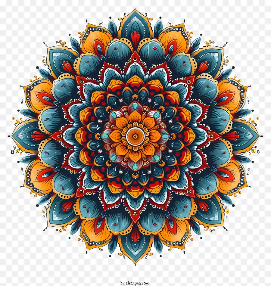 Mandala，Mándala Colorida PNG