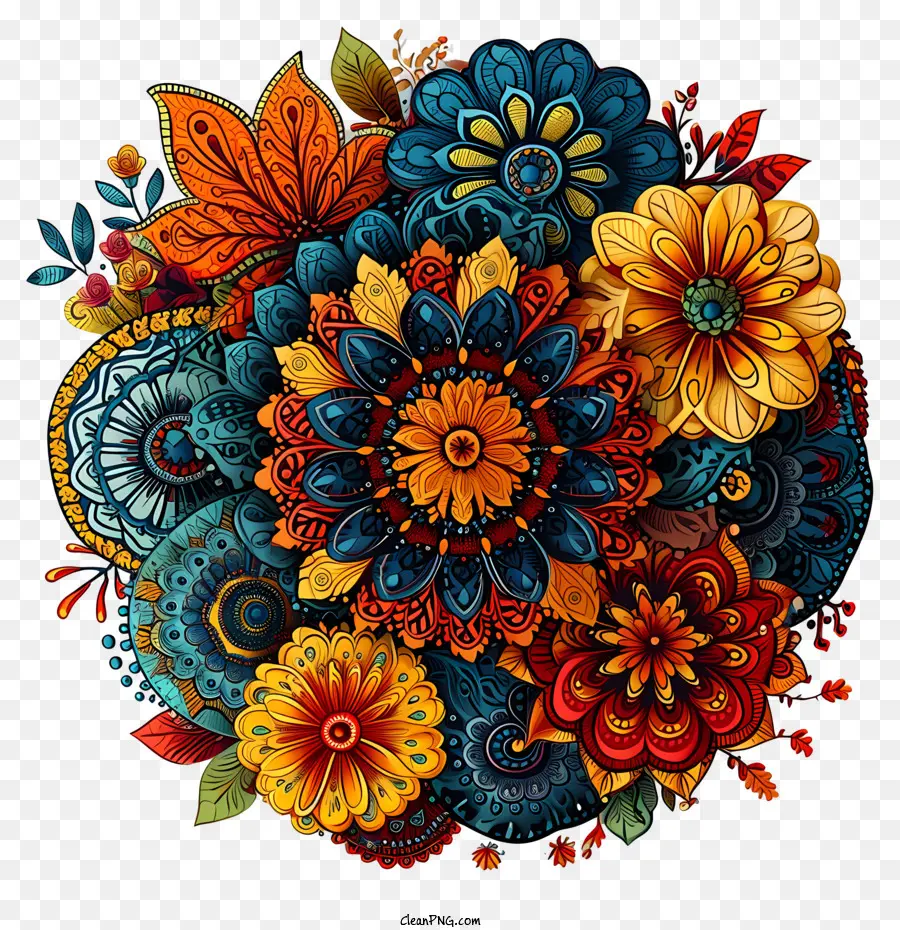 Mandala，Mándala Floral PNG