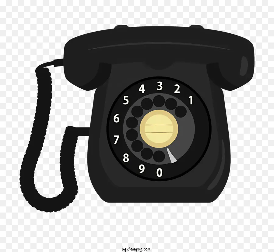 Teléfono Vintage，Teléfono De Dial Giratorio Negro PNG