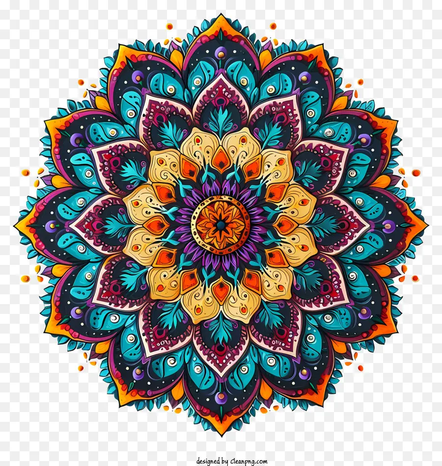 Mandala，Mándala Colorida PNG