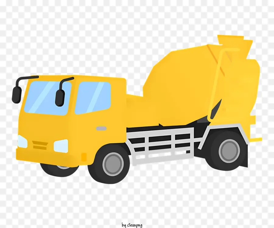 Camión Mezclador De Cemento，Mezcladora De Cemento Amarillo PNG