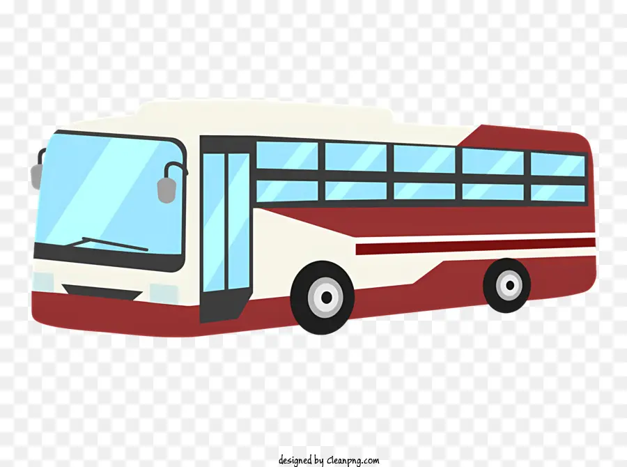 El Autobús Público，Autobús Rojo Y Blanco PNG