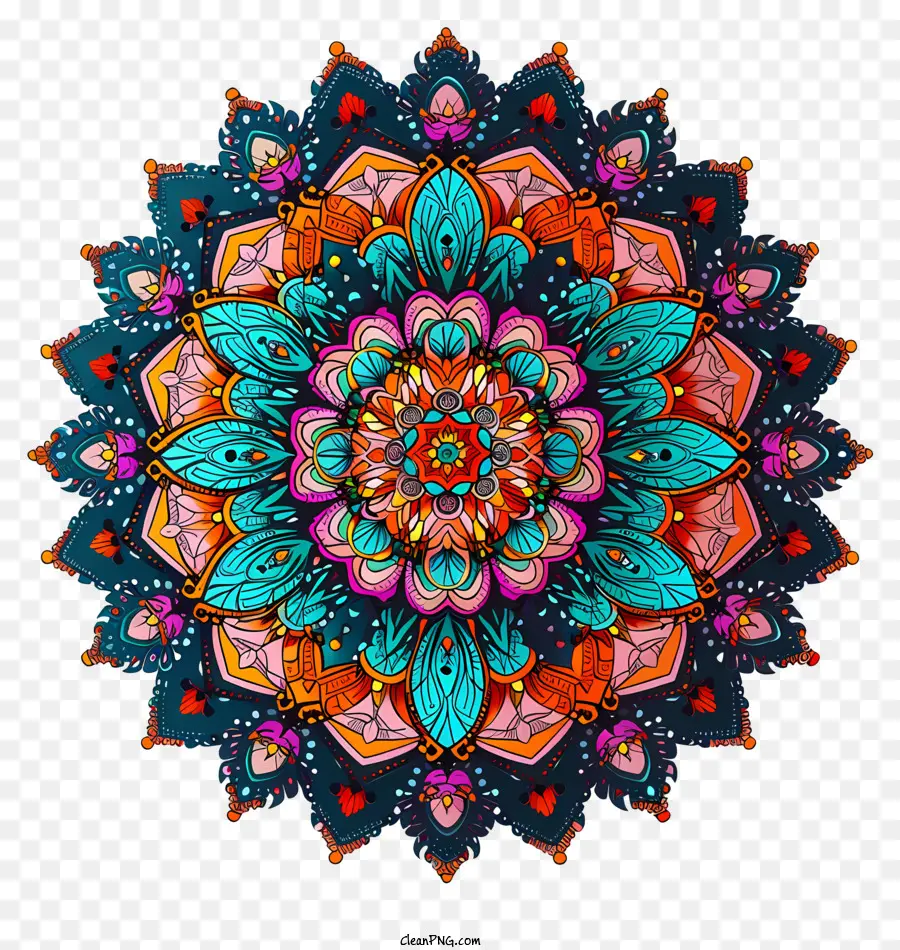 Mandala，Mándala Colorida PNG