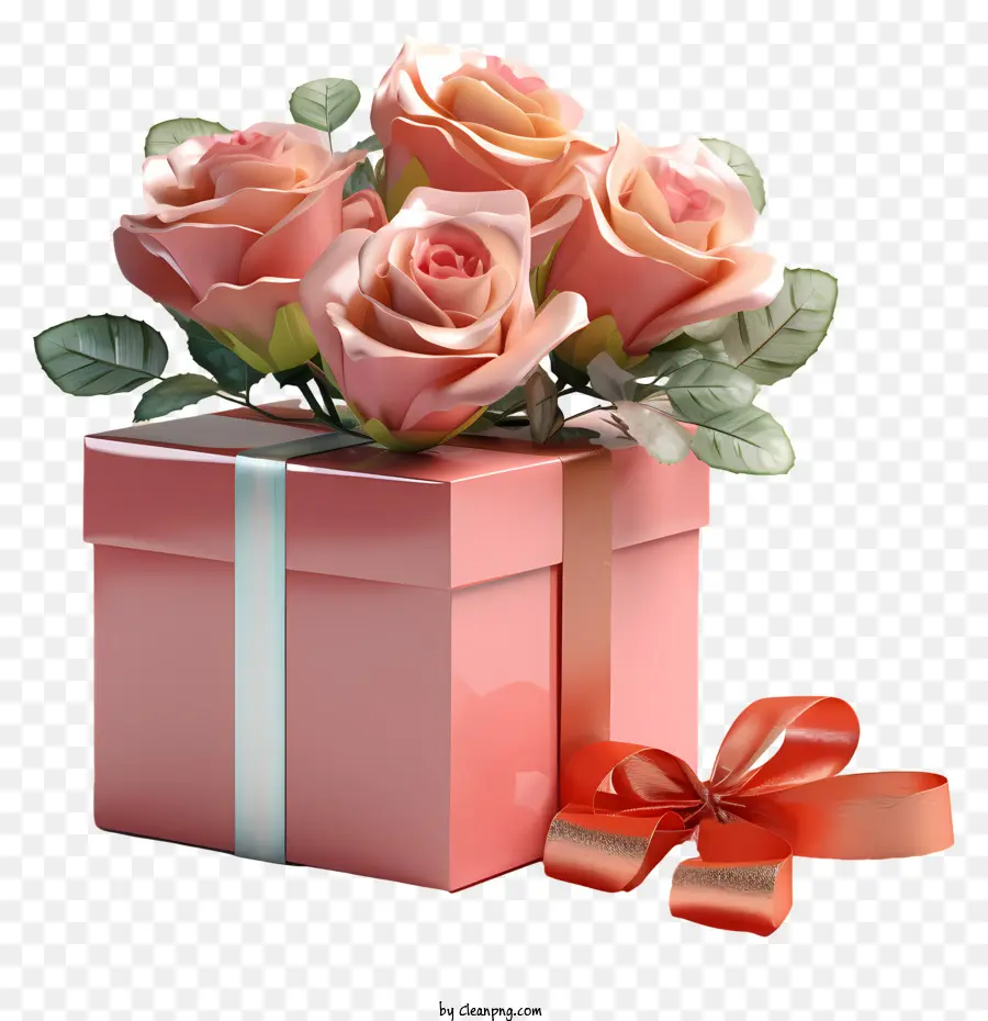 Caja De Regalo，Caja De Regalo Con Rosas PNG